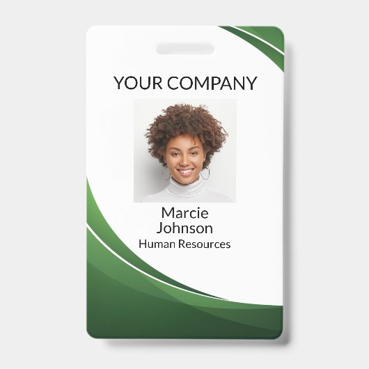 Green Wave Style Photo Badge (Voorkant)