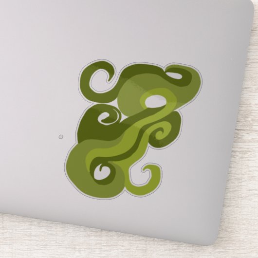 Green Wave Swirl door © Cathy Thompson Sticker (Detail)