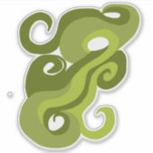 Green Wave Swirl door © Cathy Thompson Sticker (Voorkant)