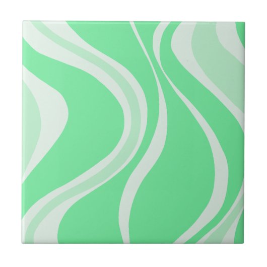 Green Waves Tile Tegeltje (Voorkant)