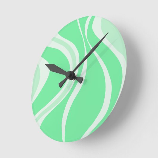 Green Waves Wall Clock Ronde Klok (Hoek)