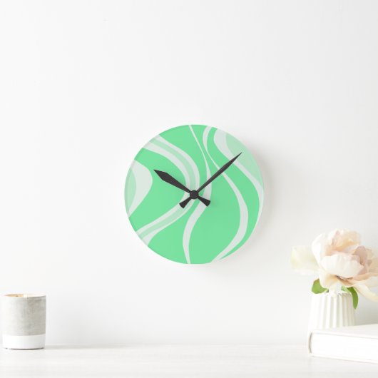 Green Waves Wall Clock Ronde Klok (Huis)