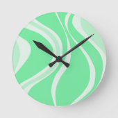 Green Waves Wall Clock Ronde Klok (Voorkant)