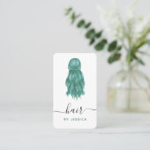 Green Wavy Hair Haarstylist Voeg Logo sociale medi Visitekaartje (Staand voorkant)