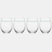 Green Wavy Retro Wedding Wijnglas Zonder Voet (Links)