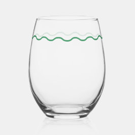Green Wavy Retro Wijnglas Zonder Voet