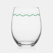 Green Wavy Retro Wijnglas Zonder Voet (Rechts)