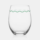 Green Wavy Retro Wijnglas Zonder Voet (Links)