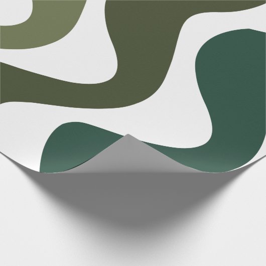 Green Wavy Stripes Cadeaupapier (Hoek)