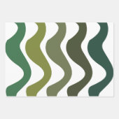 Green Wavy Stripes Inpakpapier Vel (Voorkant)