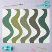 Green Wavy Stripes Tissuepapier (Craft)