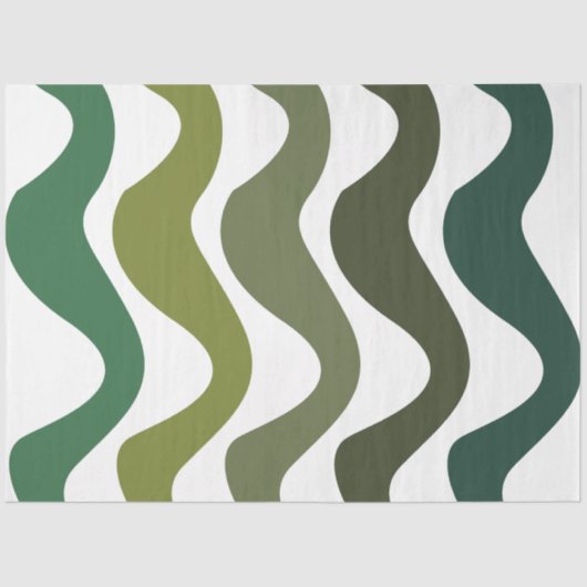 Green Wavy Stripes Tissuepapier (Voorkant)