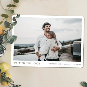 Green We hebben de knoop doorgehakt! Foto Elopemen Aankondiging