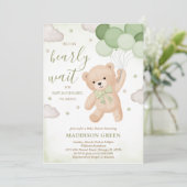 Green We kunnen Baby shower afwachten Kaart (Staand voorkant)