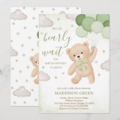 Green We kunnen Baby shower afwachten Kaart (Voorkant / Achterkant)