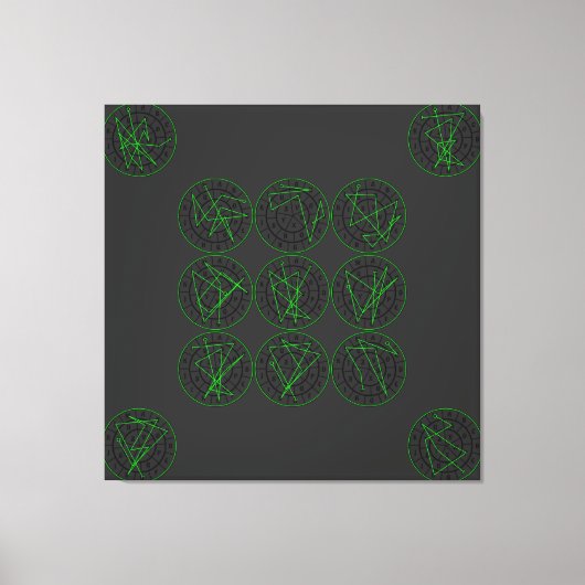 Green Wealth Luck Sigil Series Canvas Afdruk (Voorkant)