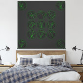 Green Wealth Luck Sigil Series Canvas Afdruk (Insitu (Slaapkamer))