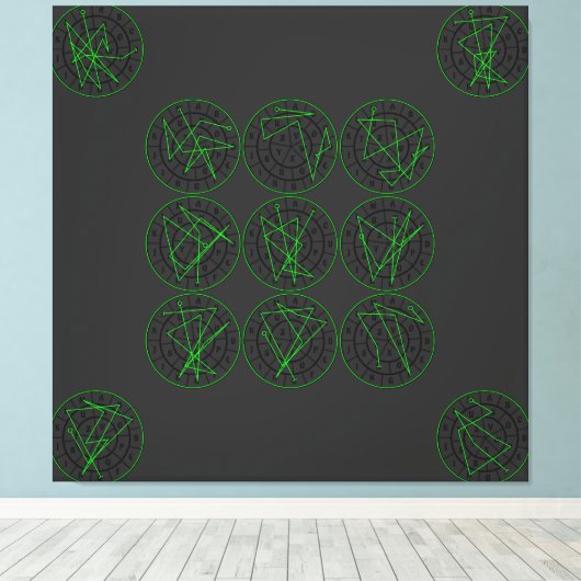 Green Wealth Luck Sigil Series Canvas Afdruk (Insitu (Houten vloer))