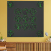 Green Wealth Luck Sigil Series Canvas Afdruk (Insitu (Woonkamer))