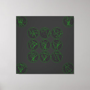 Green Wealth Luck Sigil Series Canvas Afdruk