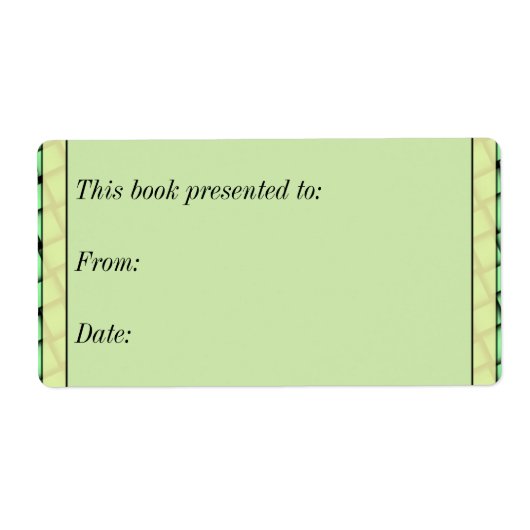 Green Weave Book Gift Etiket (Voorkant)
