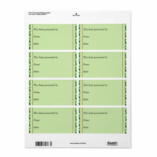Green Weave Book Gift Etiket (Full Sheet)