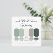 Green Wedding Color Palette Card Kaart (Staand voorkant)