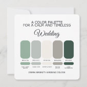 Green Wedding Color Palette Card Kaart (Achterkant)
