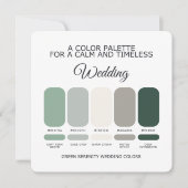 Green Wedding Color Palette Card Kaart (Voorkant)