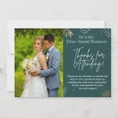 Green Wedding Couple Foto Dank je Flat Kaart (Voorkant)