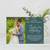 Green Wedding Couple Foto Dank je Flat Kaart (Staand voorkant)