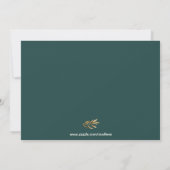 Green Wedding Couple Foto Dank je Flat Kaart (Achterkant)