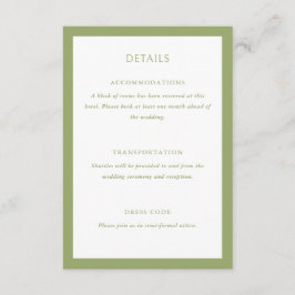 Green Wedding Details Informatiekaartje