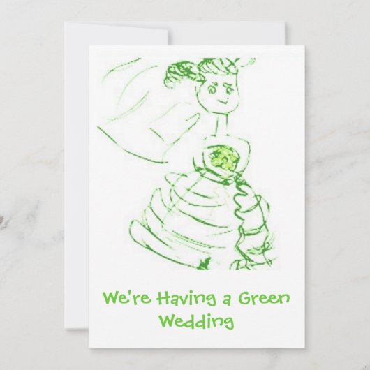 Green Wedding Invite Kaart (Voorkant)