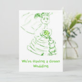 Green Wedding Invite Kaart (Staand voorkant)