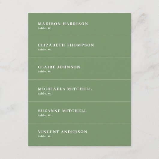 Green Wedding Naam Plaats Kaart DIY (Voorkant)