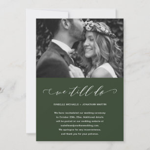 Green Wedding Postponement We doen nog steeds foto Aankondiging