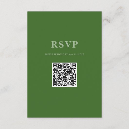 Green Wedding QR Code Enclosure Kaart (Achterkant)