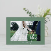 Green Wedding Real Folie 2 foto's Bedankt kaarten (Staand Voorkant)