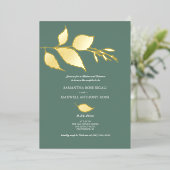 Green Wedding Rehearsal Dinner Folie Uitnodiging (Staand Voorkant)