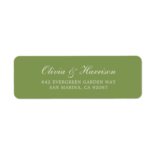 Green Wedding Return Address Label (Voorkant)