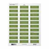 Green Wedding Return Address Label (Full Sheet)