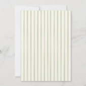 Green Wedding Striped Invitation Kaart (Achterkant)