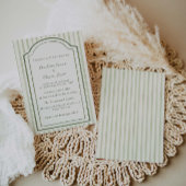 Green Wedding Striped Invitation Kaart