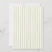 Green Wedding Striped Table Seating Chart Cards Kaart (Achterkant)