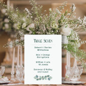 Green Wedding Table Number List of Names Programmakaart