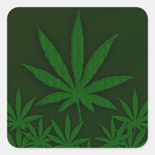 Green Weed Vierkante Sticker (Voorkant)
