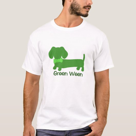 Green Ween St Patrick's Day Dachshund Wiener Dog T-shirt (Voorkant)