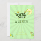 Green Weenies & Tinis Grappig Martini Verjaardagsf Kaart (Achterkant)