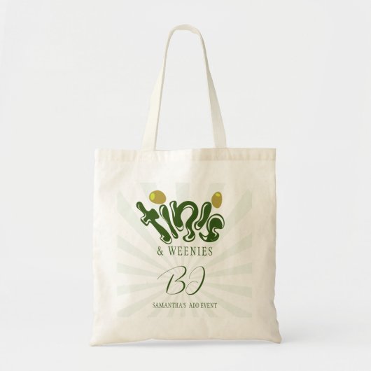 Green Weenies & Tinis Martini vrijgezellenfeest Tote Bag (Voorkant)